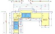 Zeichnung der drei Arbeitsplatten aus Silestone