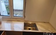 Bianco Statuario Venato Laminam Arbeitsplatte mit Spüle