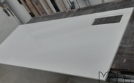 Produktion - Moon White Porcelanosa Arbeitsplatte mit Ausschnitt