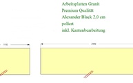 Zeichnung der in Sulz am Neckar gelieferten Granit Arbeitsplatten