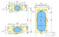 CAD Zeichnung der Granit Waschtischplatten und Badewannenabdeckung