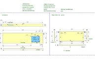 CAD Zeichnung der Arbeitsplatte und Schreibtischplatte aus Caesarstone