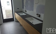 Silestone Merope Waschtisch mit Doppelwaschbecken