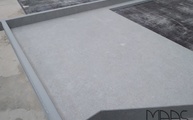 Produktion - Herstellung der Concrete Grey Infinity Arbeitsplatte