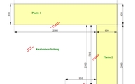 CAD Zeichnung der drei Arbeitsplatten aus Granit