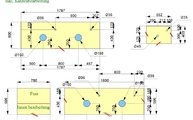 CAD Zeichnung der Laminam Waschtischplatten und Seitenwange
