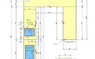 CAD Zeichnung der Neolith Arbeitsplatten und Fensterbank