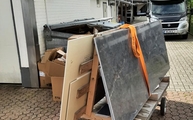 Silestone Rohplatten Parisien Bleu und Dekton Rohplatten Nebbia in Übach-Palenberg geliefert