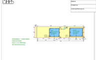 CAD Zeichnung der Dekton Arbeitsplatte und Sockelleiste