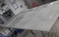 Produktion - Ausschnitt in der Dekton Arbeitsplatte Soke