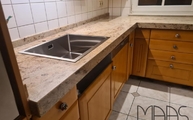 Ivory Brown Granit Arbeitsplatte mit Edelstahlspüle