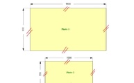 CAD Zeichnung der zwei Granit Tischplatten