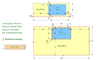 CAD Zeichnung der zwei Silestone Arbeitsplatten