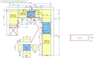 CAD Zeichnung der Dekton Arbeitsplatten und Spülbecken