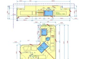 CAD Zeichnung der vier Arbeitsplatten für die Luxusküche in Vaihingen an der Enz