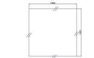 CAD Zeichnung der viereckigen Granit Tischplatte