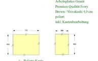 CAD Zeichnung der zwei Arbeitsplatten aus Naturstein