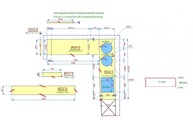 CAD Zeichnung der Atlantic Yellow Granit Arbeitsplatten und Wischleisten