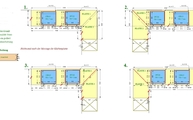 CAD Zeichnung der 4 Küchen in Wesseling