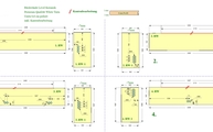 CAD Zeichnung der Rückwände für die vier Küchen