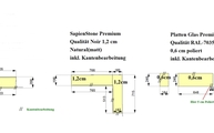 CAD Zeichnung der SapienStone Abdeckplatten und Glasrückwände