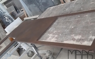 Produktion - Ausschnitt in der Bruno Laminam Arbeitsplatte