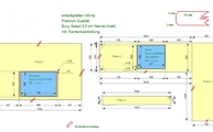 CAD Zeichnung der Infinity Arbeitsplatten und Fensterbank 