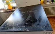 Montage in Wiesbaden der Elegant Black Marazzi Arbeitsplatten 