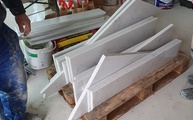 Lieferung der Bianco Venato Quarz Treppen in Willich