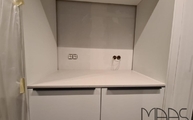 4601 Frozen Terra Caesarstone Arbeitsplatte auf der Küchenzeile montiert
