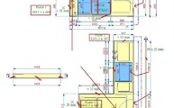 Zeichnung der Schiefer Arbeitsplatten, Wischleisten und Fensterbank Jaddish Schiefer