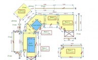 CAD Zeichnung der Schiefer Arbeistplatten und Rückwand