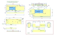 CAD Zeichnung der Dekton Arbeitsplatten und Kaminabdeckung