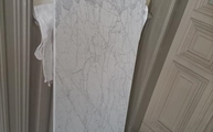 Marmor Tischplatte Bianco Carrara in Wuppertal montiert