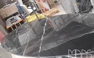 Produktion - Level Keramik Tischplatte Calacatta Black