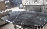 Produktion - Level Keramik Tischplatte Calacatta Black in 1,2 cm Stärke