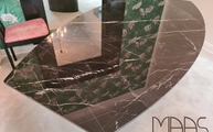 Polierte Level Keramik Tischplatte Calacatta Black